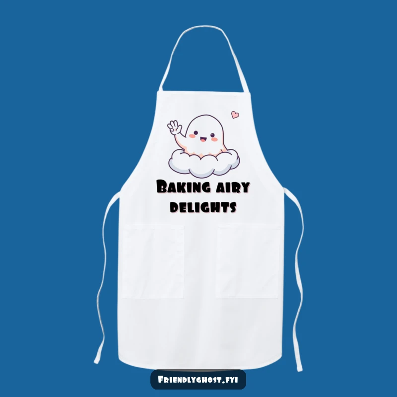Funny Friendly Ghost Cloud Apron - Cheerful Kitchen Accessory for Happy Cooks