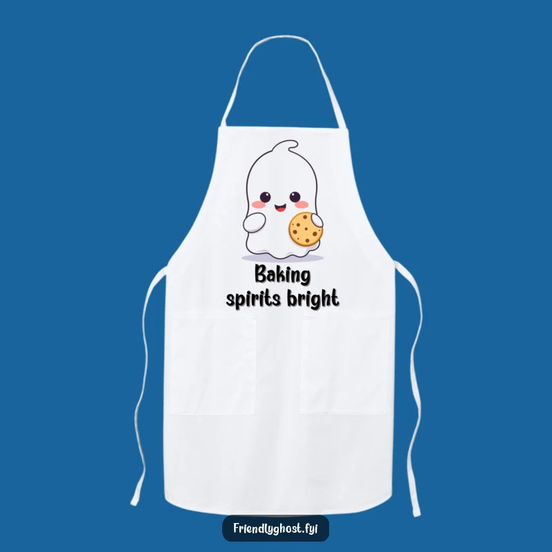 Funny Ghost Cookie Apron: Cute Character Sharing Treat Smile Kitchen Wear, Gift!