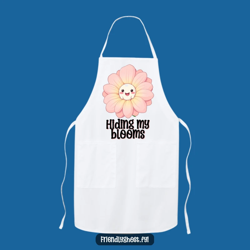Funny Ghost Flower Apron: Spooky Peek Kitchenwear for Humorous Cooking Fun
