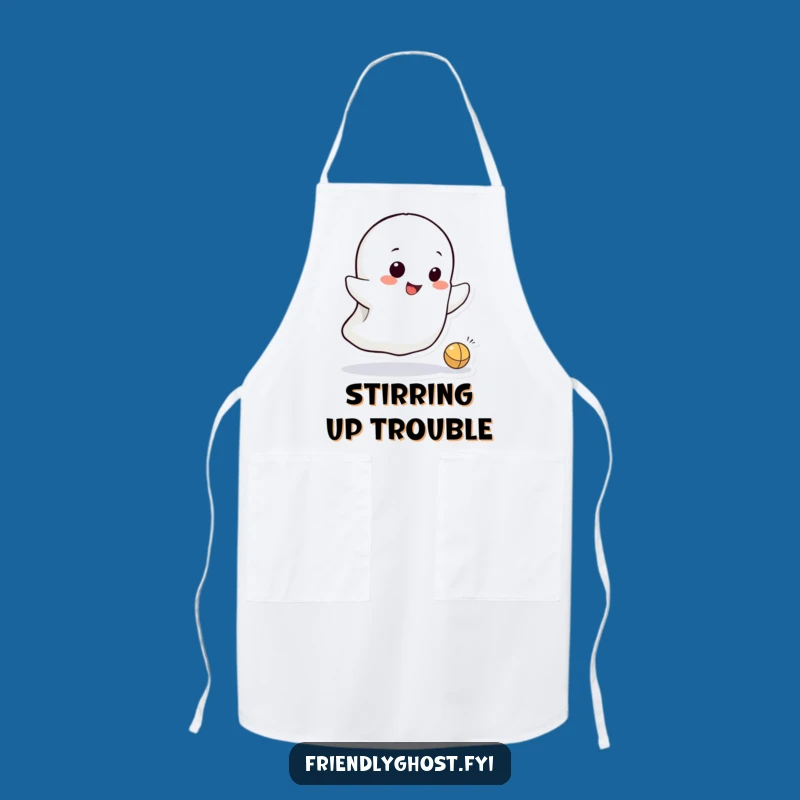 Funny Ghost Play Apron: Mischievous Bounce Fun - Chef's Spooky Gift