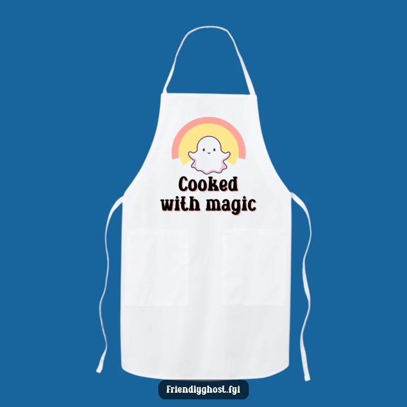 Funny Tiny Ghost Rainbow Apron: Cook with Spectral Cheer and Flair