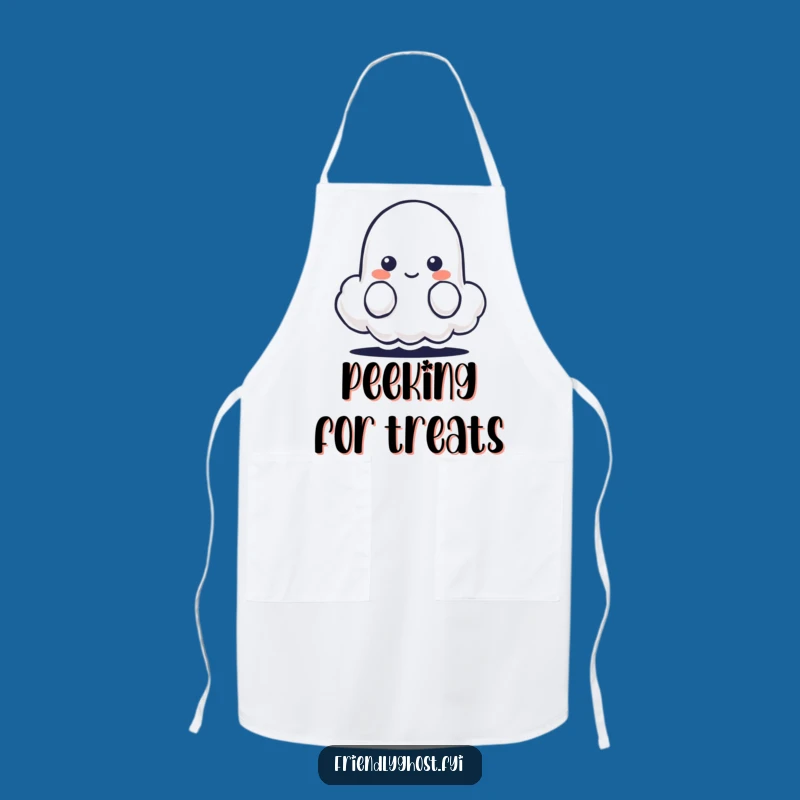 Funny Shy Ghost Cloud Apron - Gentle Kitchen Fun for Bashful Cooks Gift