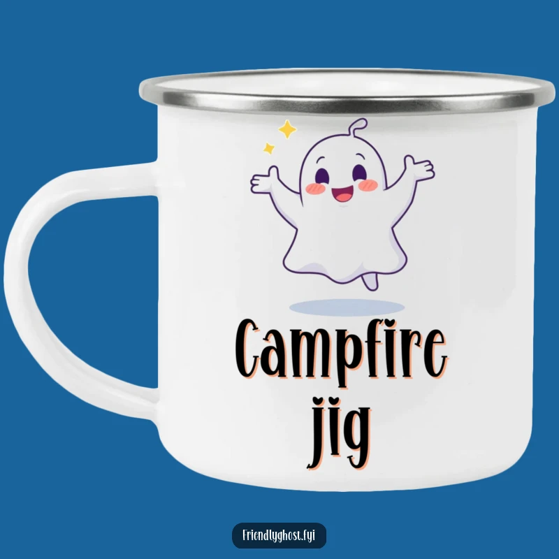 Funny Joyful Ghost Dance Camping Mug: Your Spectral Dance Partner