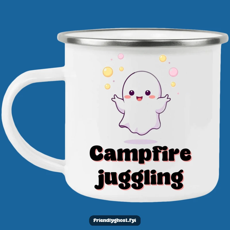 Funny Juggling Ghost Camping Mug: Energetic Sips on the Go Gift