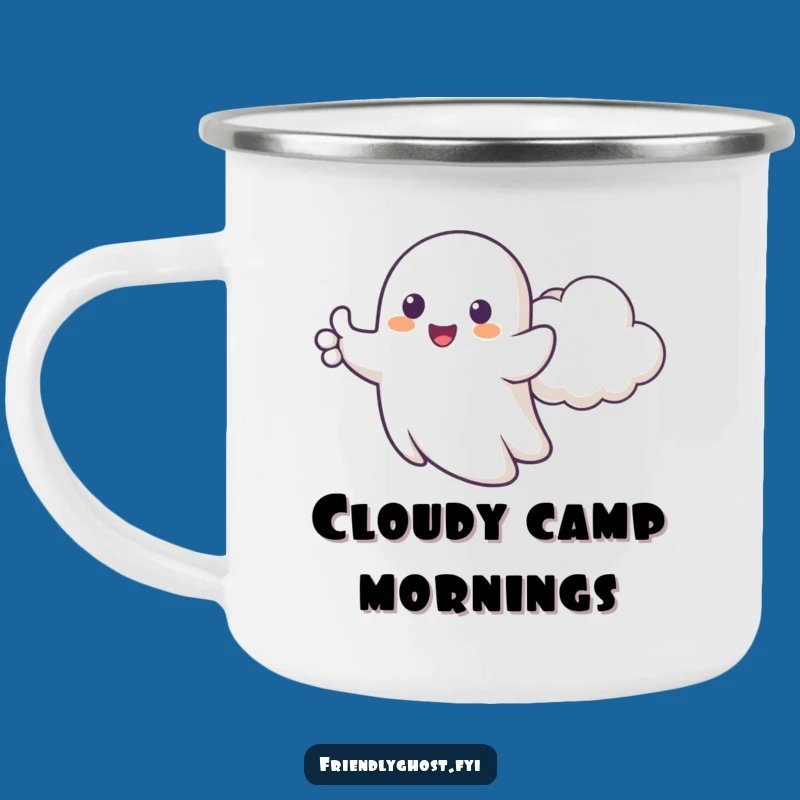 Funny Happy Ghost Camping Mug - Cheerful Drinkware for Good Times