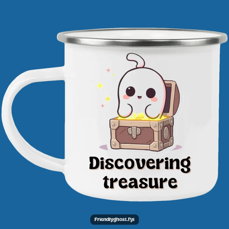 Funny Ghost Treasure Camping Mug: Adventure with Ethereal Riches!