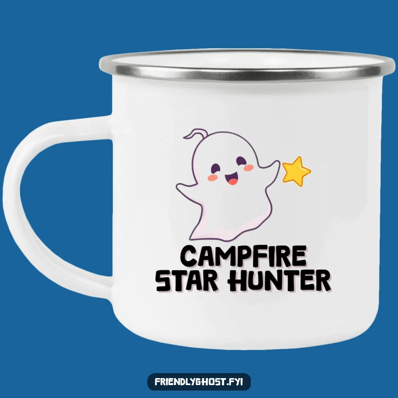 Funny Chasing Ghost Camping Mug: Delighted Star Chaser