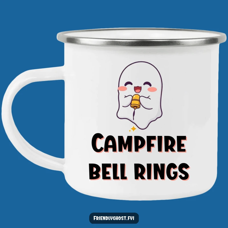 Funny Ghost Bell Ringer Camping Mug: Campfire Chimes for Joyful Adventures