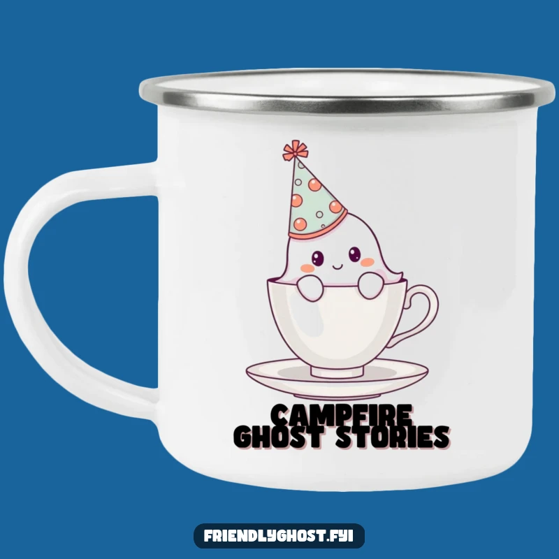 Funny Ghost Party Camping Mug: Cozy Sips with Boo-tifully Shy Adventure