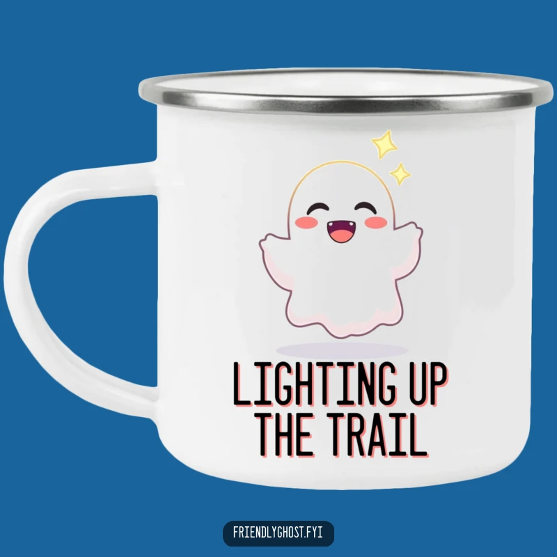 Funny Joyful Ghost Camping Mug - Warm Drinkware for Sharing Light