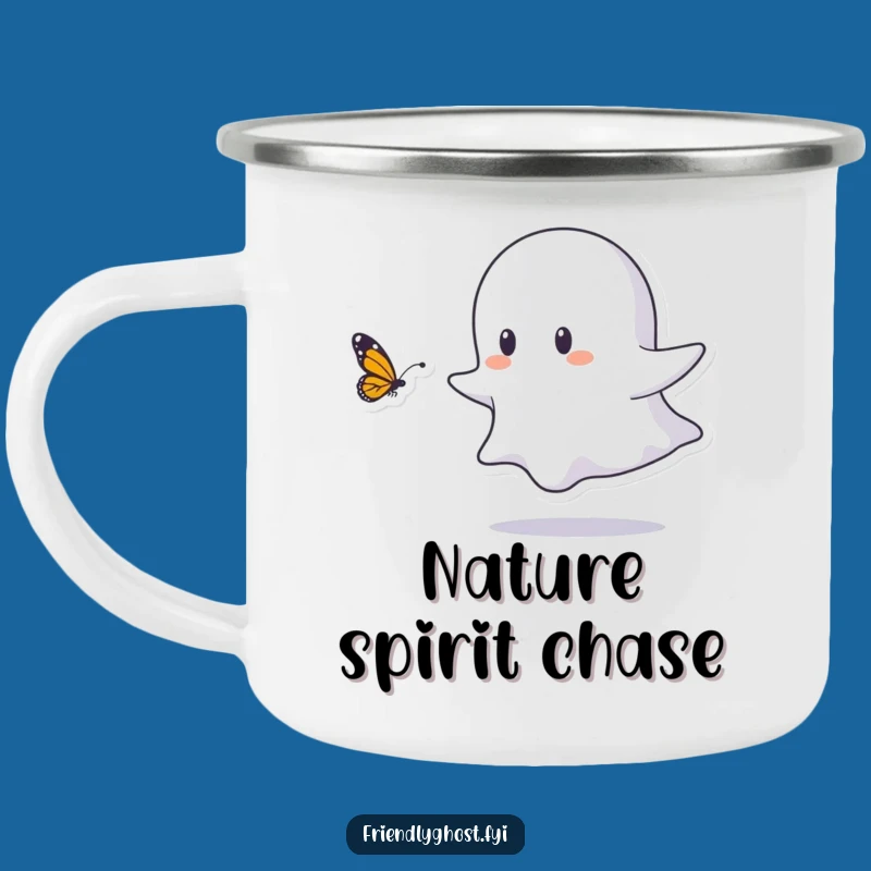 Funny Ghost Butterfly Camping Mug - Playful Adventures with Delight