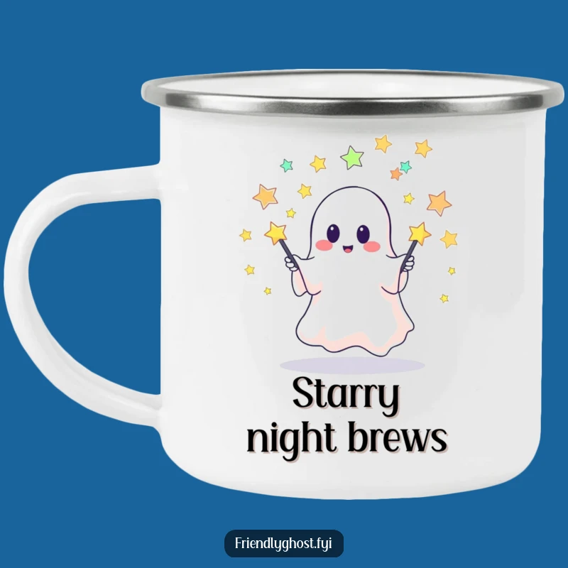 Funny Ghost Juggling Camping Mug: Outdoor Spooky Fun, Hilarious Camp Companion