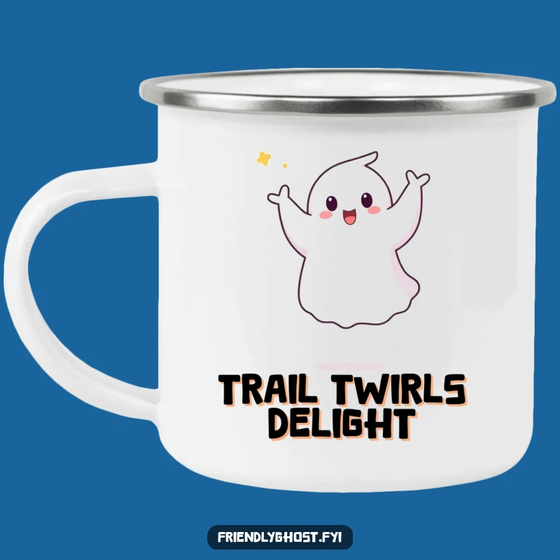 Funny Ghost Pirouette Camping Mug: Durable Fun, Hilarious Outdoor Companion