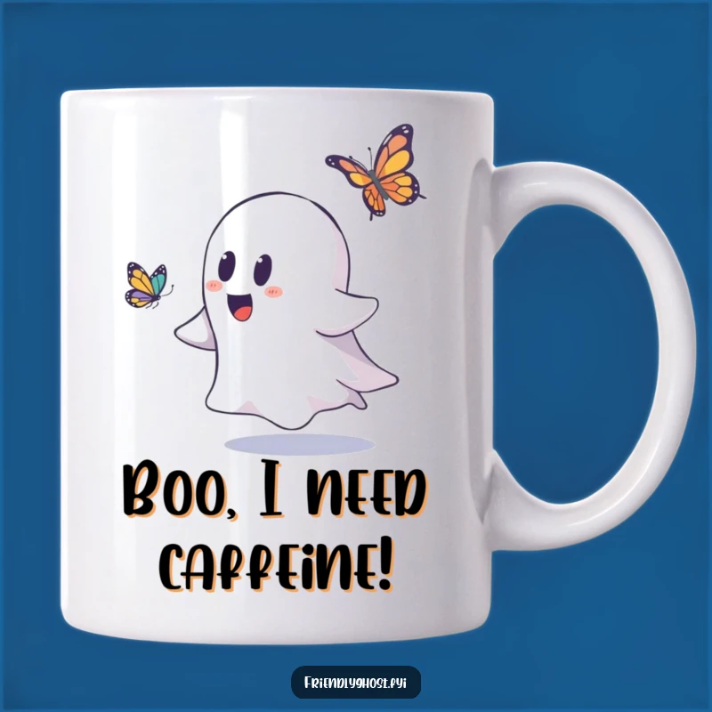 Funny Ghost Chasing Butterfly Mug: A Whimsical and Hilarious Gift for Nature Lovers