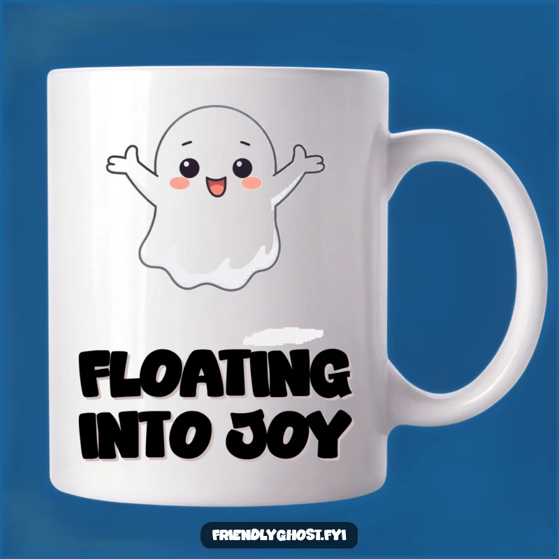 Funny Floating Ghost Mug - Happy Arms Outstretched Surprise Gift
