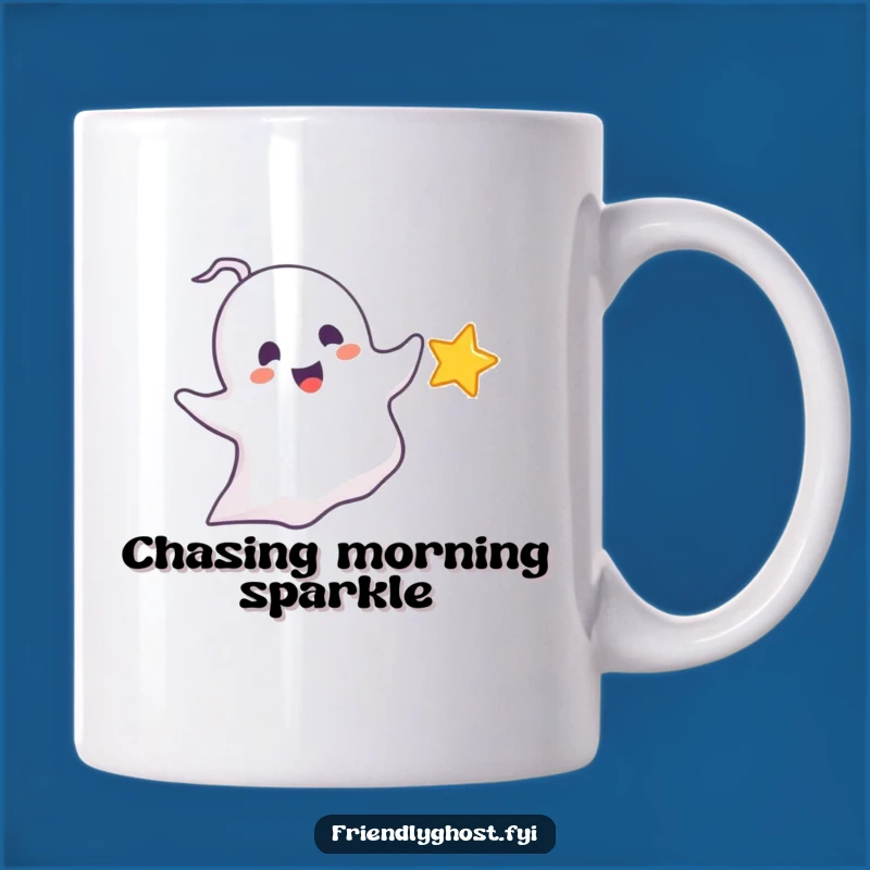 Funny Chasing Ghost Mug: Delighted Star Hunter, Perfect Whimsical Gift