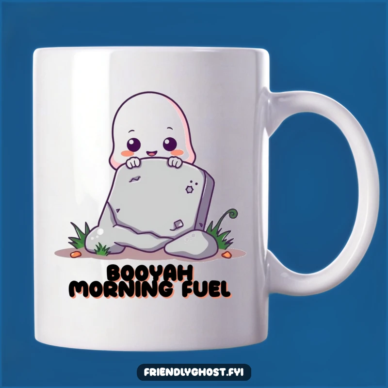 Funny Cute Ghost Peeking Tombstone Mug - Perfect Spooky Gift for Halloween Lovers