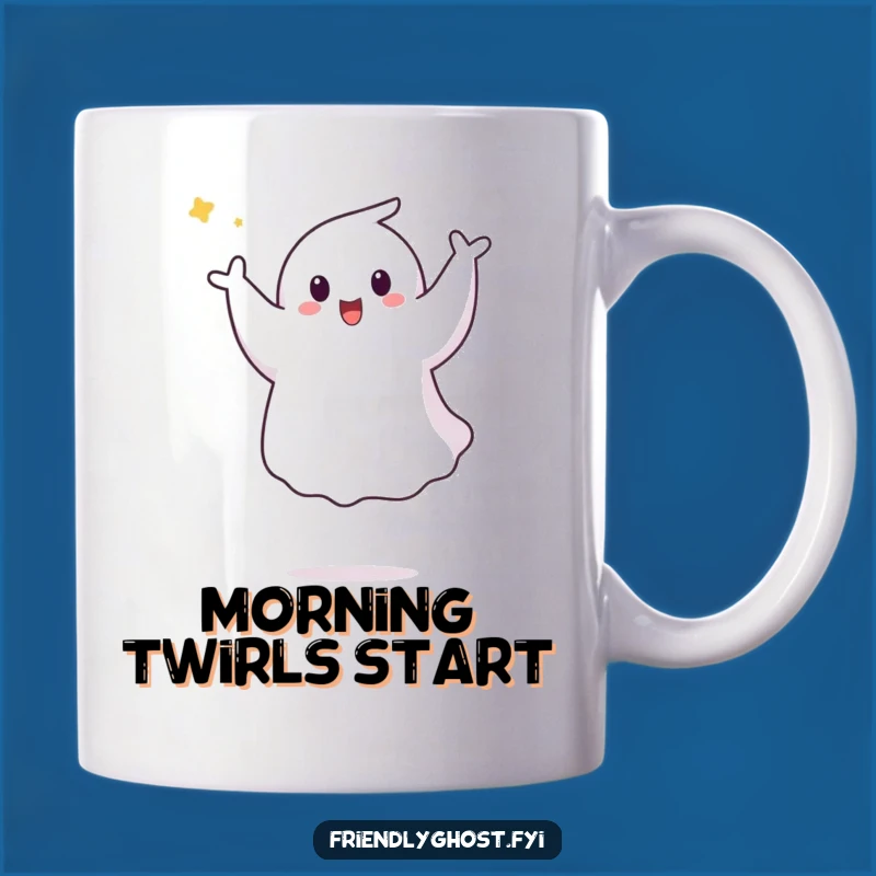 Funny Ghost Pirouette Mug: Graceful Character, Hilarious Gift for Dancers & Ghosts