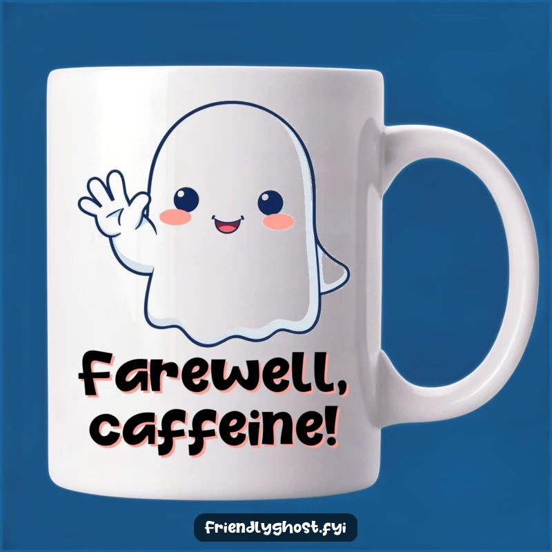 Funny Ghost Wave Mug - Friendly Ghost Gift for Farewell Fun