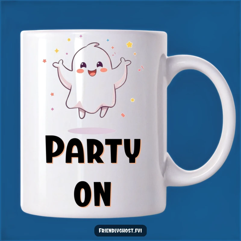 Funny Smiling Ghost Confetti Jump Mug: Celebrate with Spectral Merriment