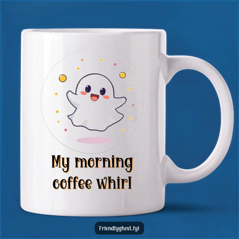 Funny Spinning Ghost Mug: Joyful Circle Coffee Cup Gift