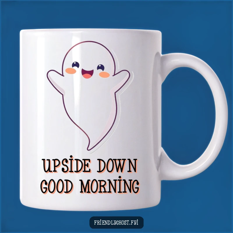 Funny Upside Down Ghost Mug: Happy Floating Phantom, Perfect Quirky Gift