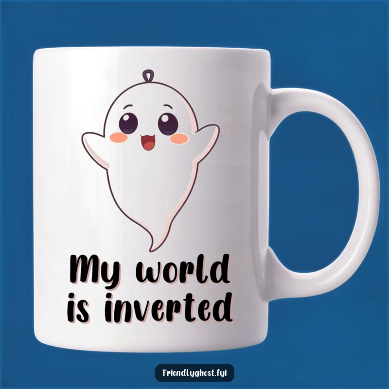 Funny Upside Down Ghost Giggle Mug: Adorable Halloween Humor Coffee Cup Gift