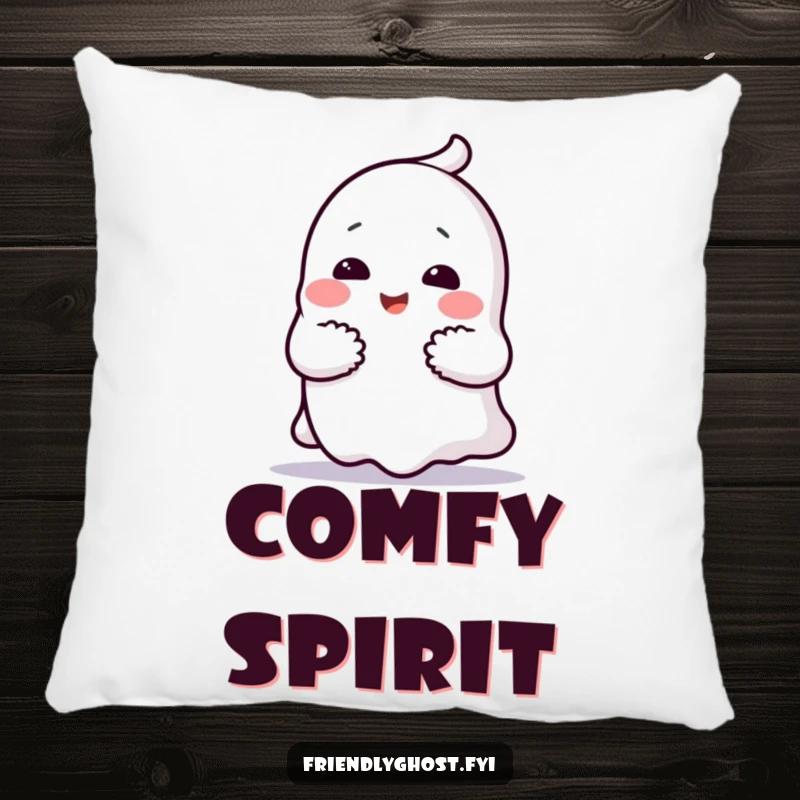 Funny ghost hug pillow with a cheerful character giving a comforting hug, a soft and humorous decorative item gift.