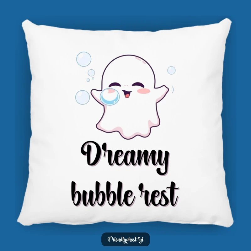 Funny Friendly Ghost Bubbles Pillow: Cozy Up with Playful Comfort!