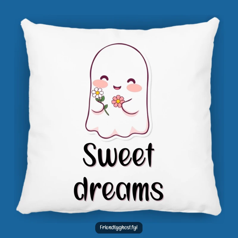 Funny Ghost Blush Pillow: Soft Comfort with Floral Sweetness Gift