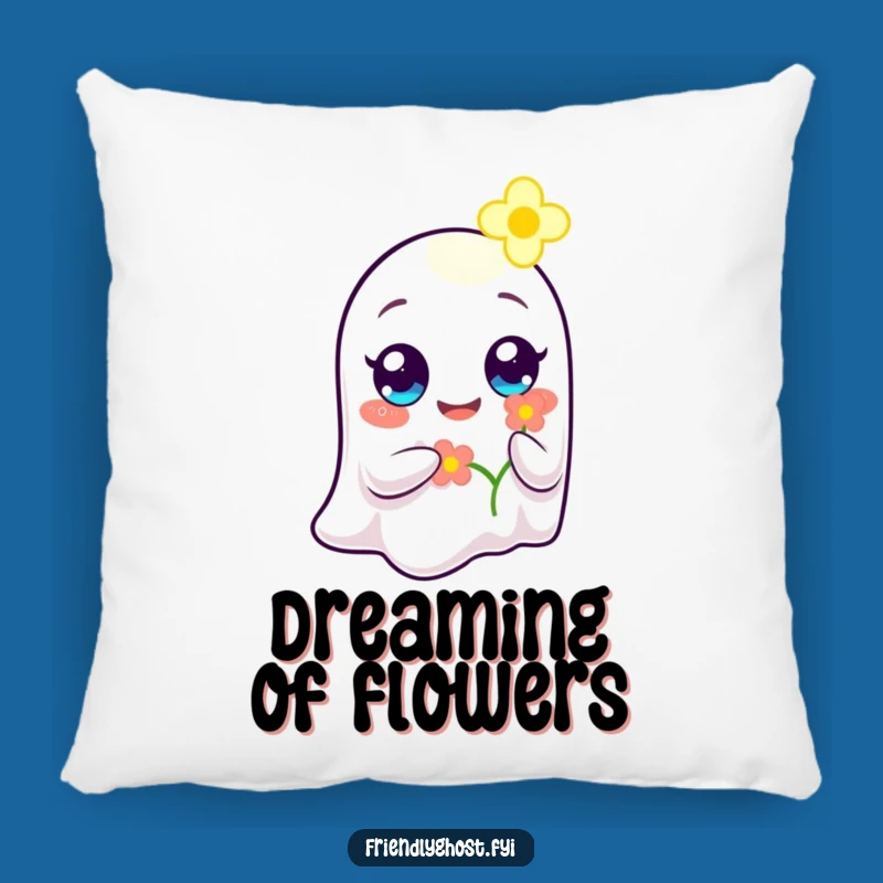 Funny Ghost Flower Bearer Pillow: Soft Comfort, Hilarious Accent for Cozy Corners