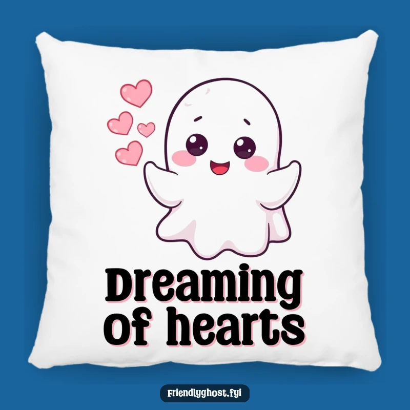 Funny Ghost Heart Bubbles Pillow: Snuggle Up with Spectral Love!