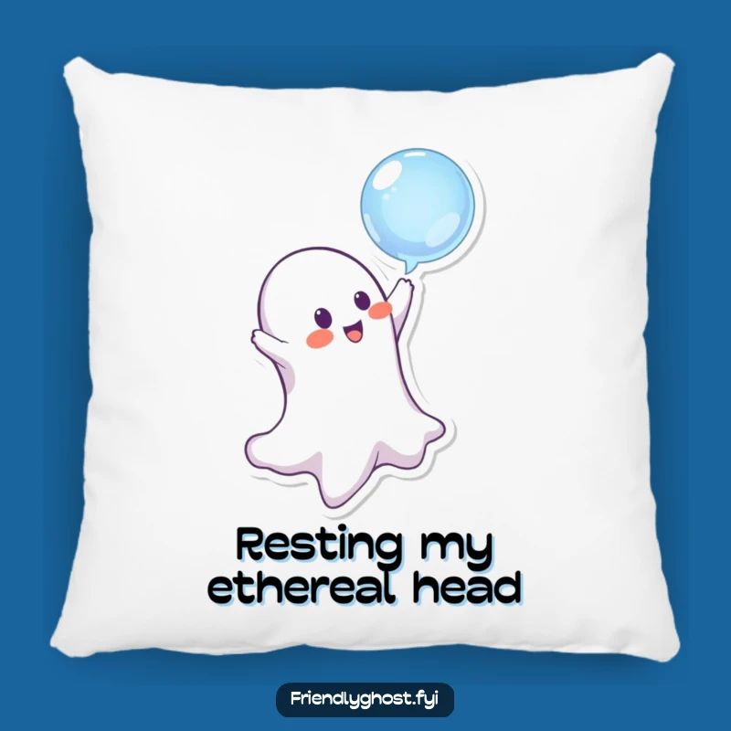 Funny Ghost Pillow - Playful Mischief Bubble Accent Cushion Gift