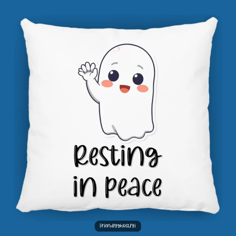 Funny Ghost Smile Pillow: Cheerful Wave Comfort - Cozy Spooky Gift
