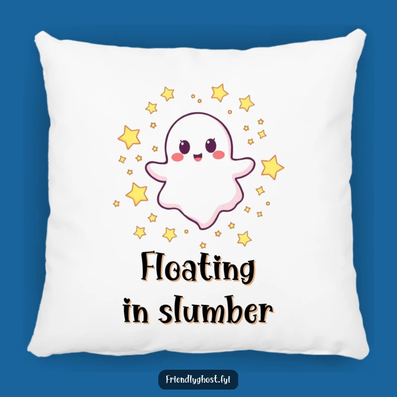 Funny Happy Ghost Stars Pillow: Joyful Character Cushion for Cozy Nights