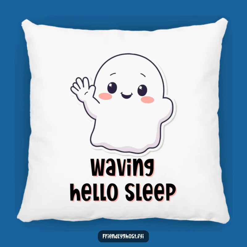 Funny Kawaii Ghost Waving Pillow - Cozy Cute Comfort for a Sweet Touch