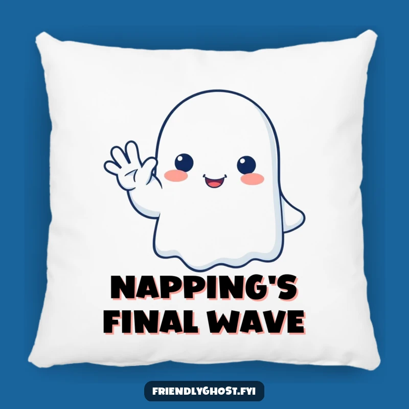 Funny Ghost Wave Pillow - Soft Friendly Ghost Cushion, Cozy Funny Gift