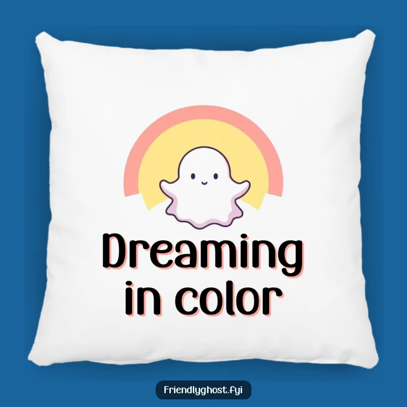 Soft Funny Tiny Ghost Rainbow Pillow: Snuggle Up with Spectral Cuteness