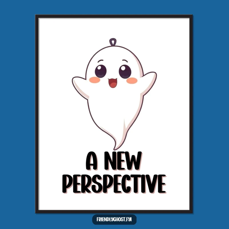 Funny Upside Down Ghost Digital Art: Instant Cheer for Your Walls