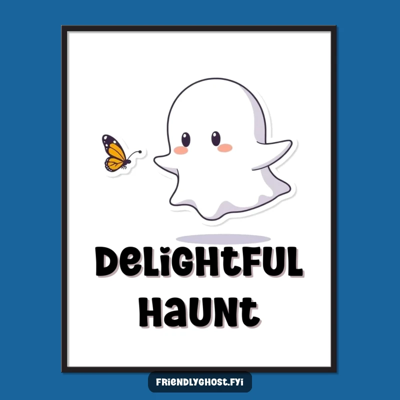 Funny Ghost Butterfly Digital Art - Playful Delight for Instant Decor