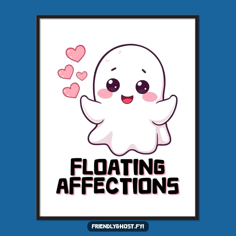 Funny Ghost Heart Bubbles Digital Art: Loving Whimsy for Instant Cheer!
