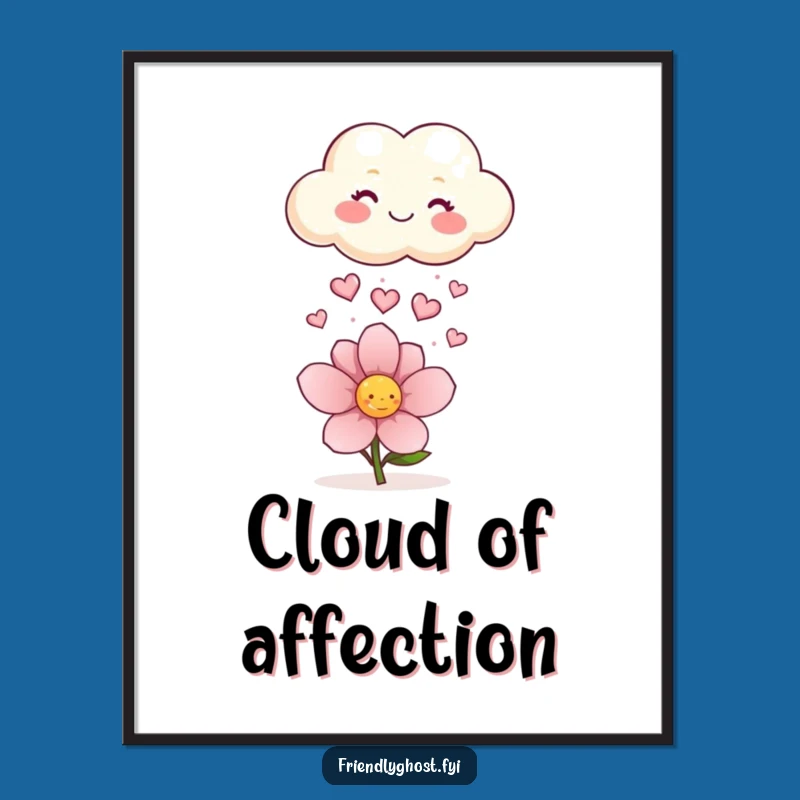 Funny Cloud Hearts Digital Art: Instant Happy Decor, Hilarious Sweet Print