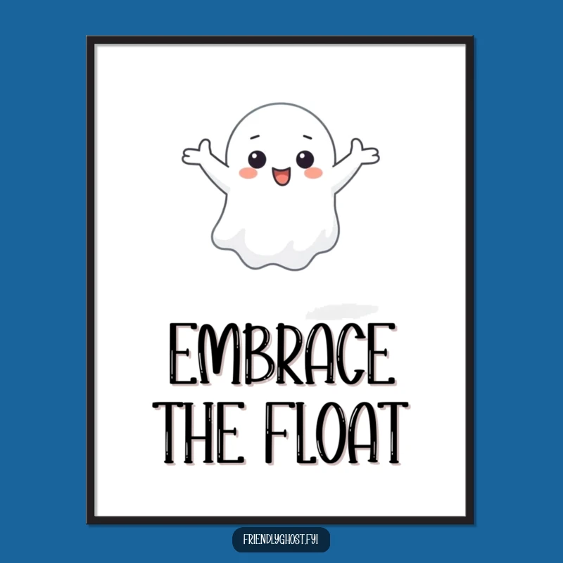 Funny Floating Ghost Digital Art - Happy Arms Outstretched Graphic
