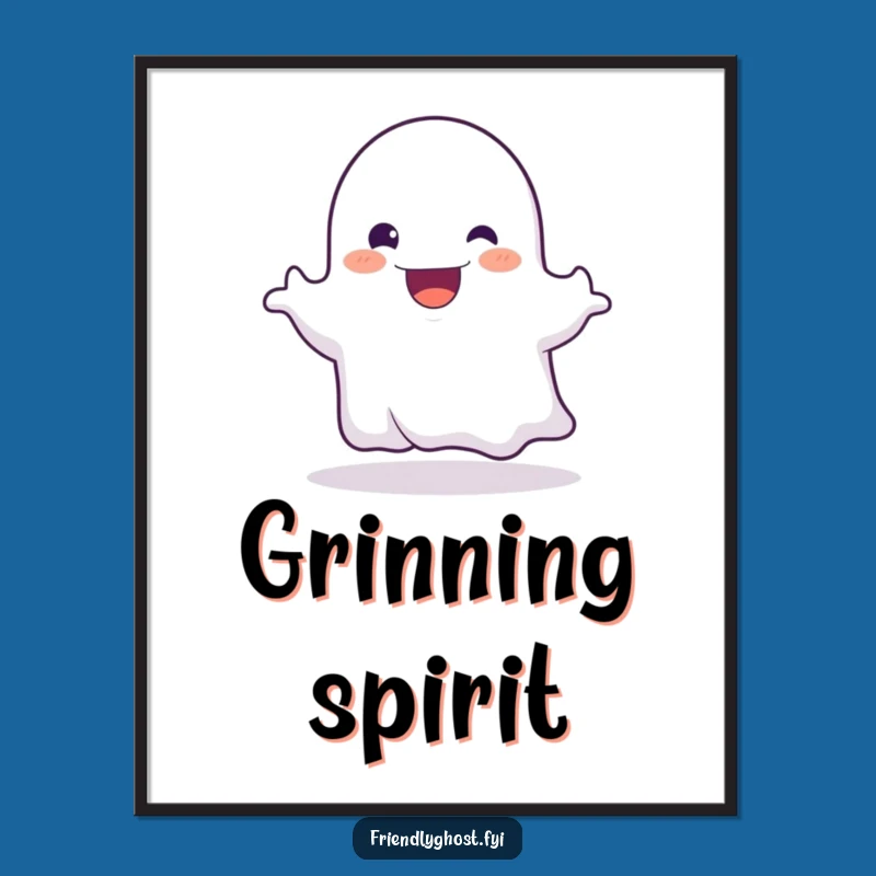 Funny Ghost Booing Digital Art - Happy Spooky Graphic for Instant Cheer