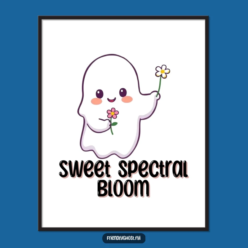 Funny Ghost Flower Digital Art: Instant Humorous Decor and Gift