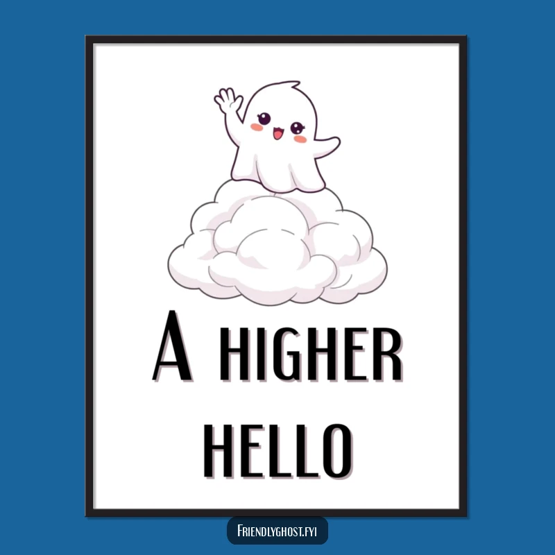 Funny Waving Ghost Cloud Digital Art: Instant Heavenly Cheer
