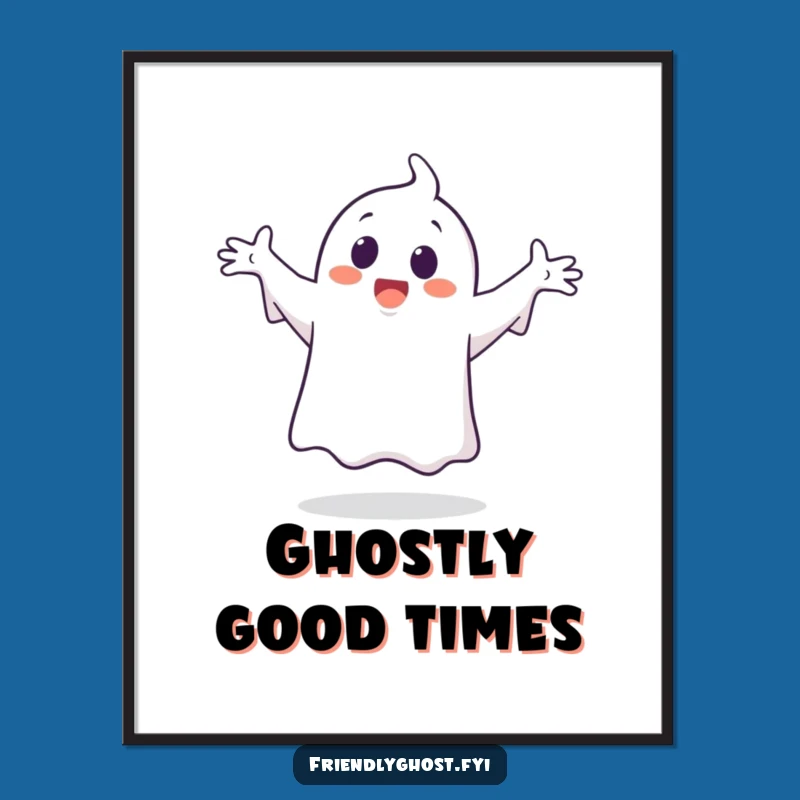 Funny Ghost Dance Digital Art: Playful Character's Happy Silly Dance Instant Decor, Gift!