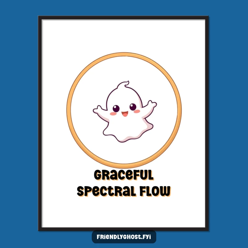 Funny Ghost Hoop Digital Art: Instant Playful Decor and Gift Idea