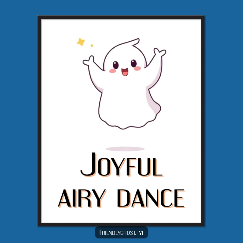 Funny Ghost Pirouette Digital Art: Instant Download, Hilarious Energetic Decor