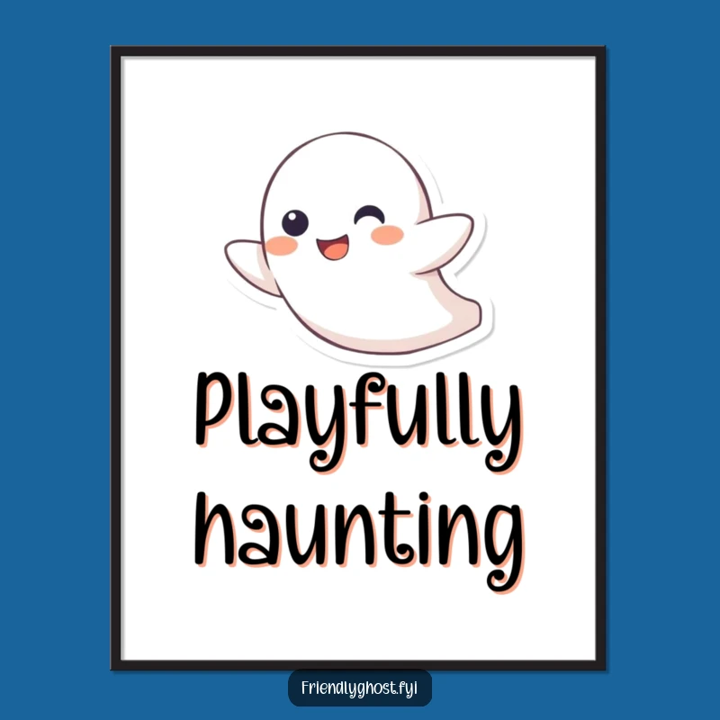 Funny Digital Art Print: Ghost Character's Zippy Joy for Instant Hilarious Decor Gift